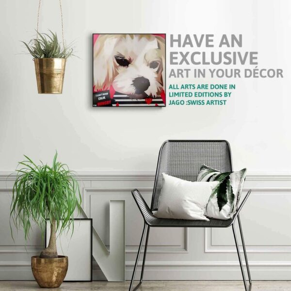 Funny Dog Handmade Framed Wall Decor | Exclusive Wall Deco | Living Room & Office Decor | Handmade | wall hangings | Crazy George Atelier