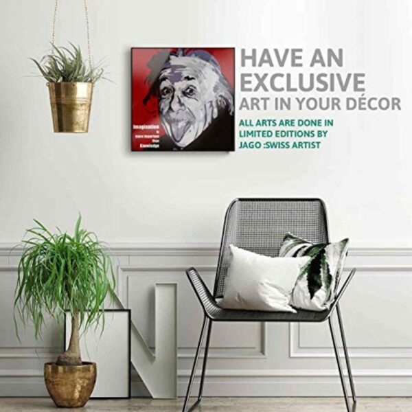 Einstein Handmade Framed Wall Decor | Exclusive Wall Decorations | Living Room & Office Decor | Handmade Pop Art | Crazy George Atelier